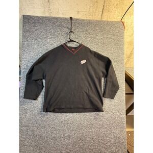 Pro Edge Detroit Red Wings NHL Fleece Pullover Black Red V-Neck Mens 2XL